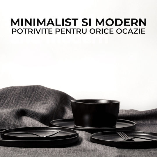 Miamio Negru Ceramică Set de Vase 4buc