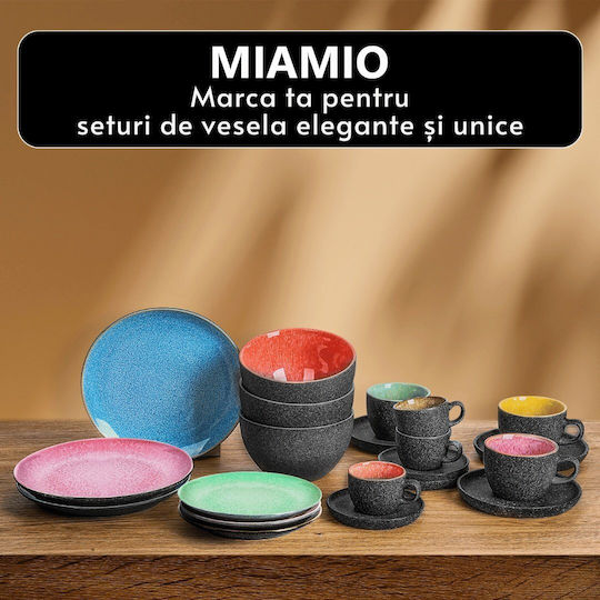 Miamio Σερβίτσιο Πιάτων Κεραμικό Πολύχρωμο 6τμχ