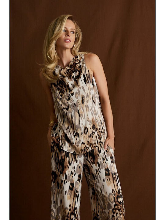 Femei Animal Print Set cu Pantaloni Leopard