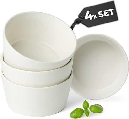 Miamio Bol de Servire Rotund Ceramică Alb cu Diametru 15buc 4buc