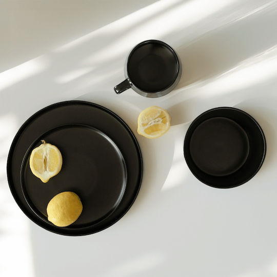 Miamio Bol de Servire Rotund Ceramică Negru cu Diametru 15buc 4buc