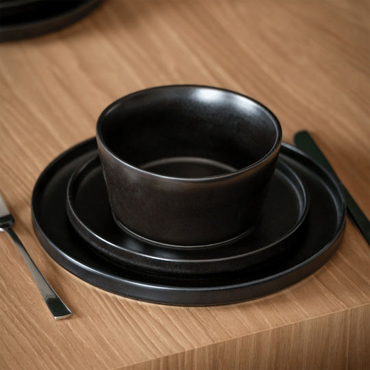 Miamio Bol de Servire Rotund Ceramică Negru cu Diametru 15buc 4buc