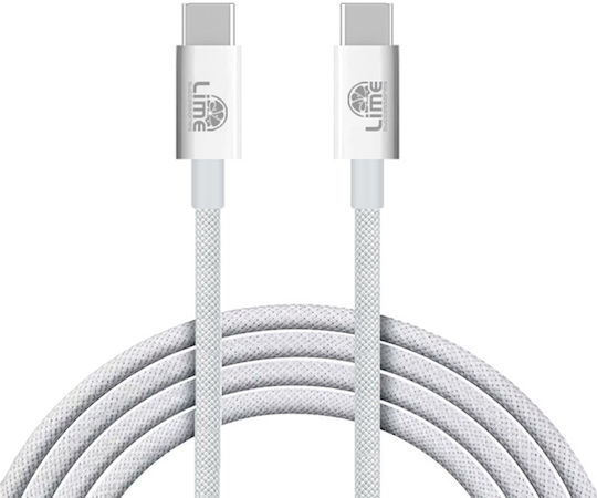 Lime Braided USB 2.0 Cable USB-C male - USB-C 120W Green 1m