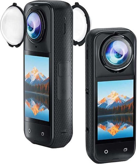 Insta360 X5 Puluz Rotating Optical Tempered Glass Lens Guard Protective Cover Transparent