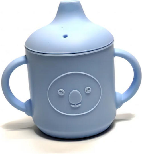 OptiSmart Feeding Set made of Silicone with Non-Slip Base Light Blue 5pcs