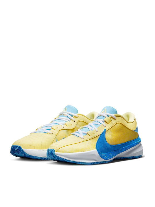 Giannis Freak 5 "Through My Eyes" Χαμηλά Μπασκετικά Παπούτσια Soft Yellow / Λευκό / Light Laser Orange / Light Photo Blue