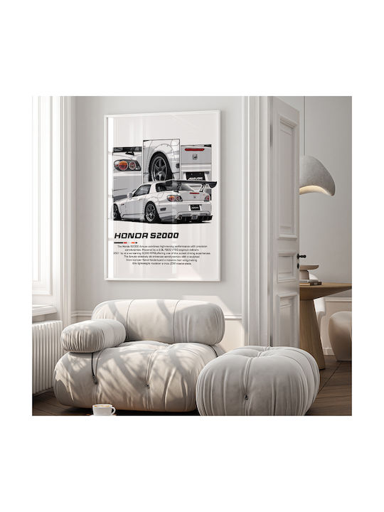 Poster Honda S2000 Cr035 30cm X 40cm Λευκό Ξύλινο Κάδρο