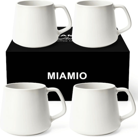 Miamio Κούπα Κεραμική Λευκή 420ml 4τμχ