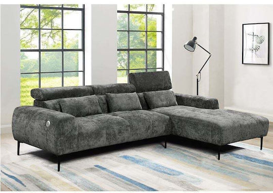 Elora Corner Couch with Left Corner Grey 261x171x95 cm