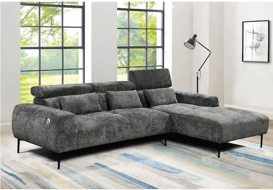 Elora Corner Couch with Left Corner Grey 261x171x95 cm