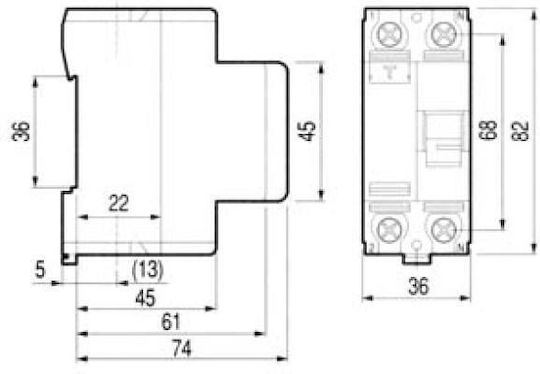 LS RKN Relay Ρελέ Ράγας Διαρροής 40A Διπολικό