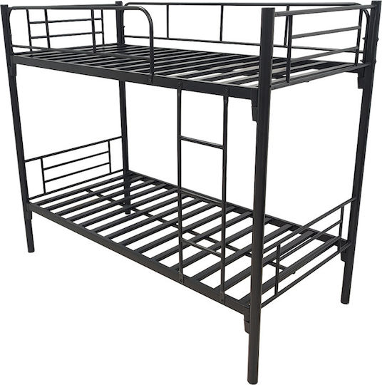 Belit Pat Pentru Copii Cușetă Single Negru Pentru Saltea 90x190cm