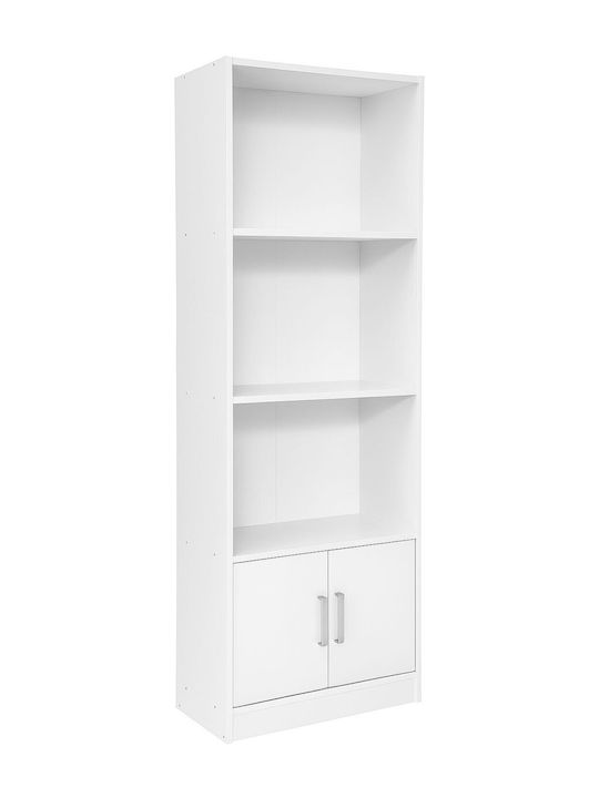 Βιβλιοθήκη Eliot 3s Λευκή 60x30x180εκ.