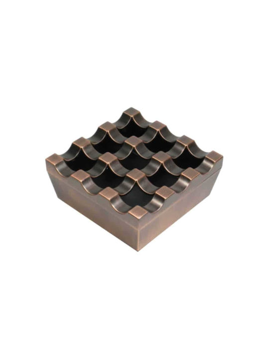Bronze Ashtray Cast Square Windproof 9x9x5cm 43040002