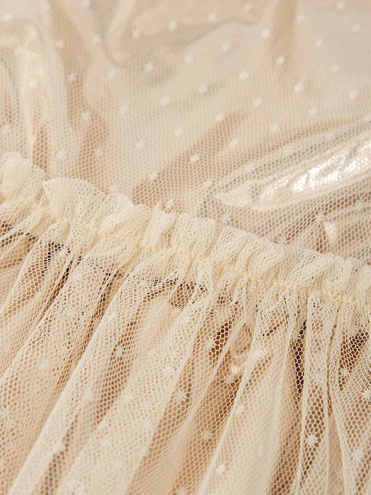 Dress Παιδικό Φόρεμα Σετ με Καλσόν Χρυσό