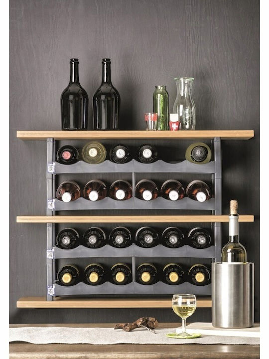 Rotho Vario Tabletop Wine Rack 6 Bottle S Grey