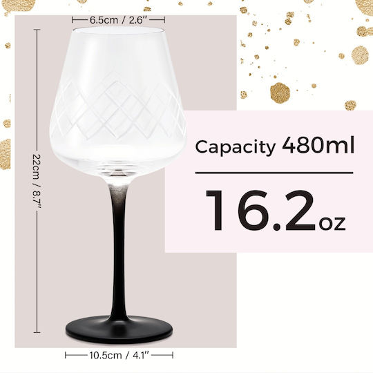 Miamio Set de pahare pentru Vin Alb și Roșu din Sticlă 480ml 4buc