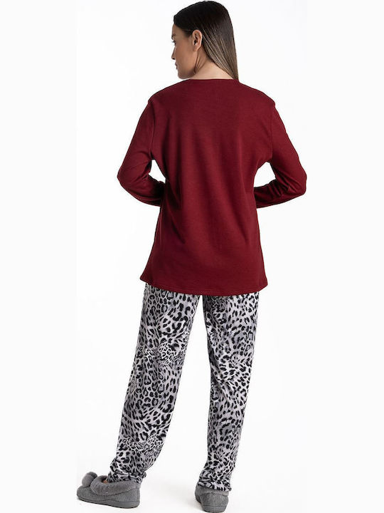 Relax Lingerie Winter Women's Pyjama Set Burgundy
