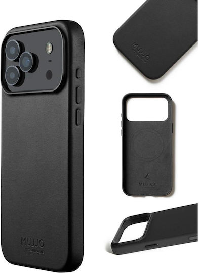 Mujjo Umschlag Rückseite Leder 1mm Schwarz (iPhone 17 Pro Max)