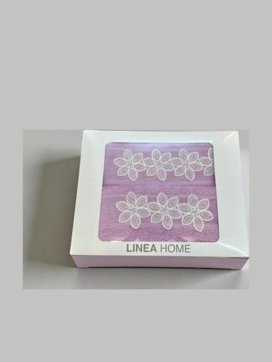Linea Home Σετ Πετσέτες Μπάνιου 2τμχ Como Λιλά Βάρους 500gr/m²