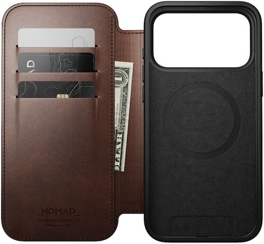 Nomad Wallet Piele / Silicon 2mm Maro (iPhone 17 Pro)
