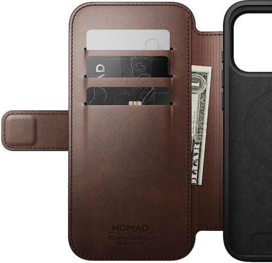 Nomad Wallet Piele / Silicon 2mm Maro (iPhone 17 Pro)