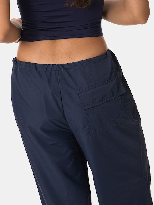 Women's High Rise Trousers Blue Blue Drawstring