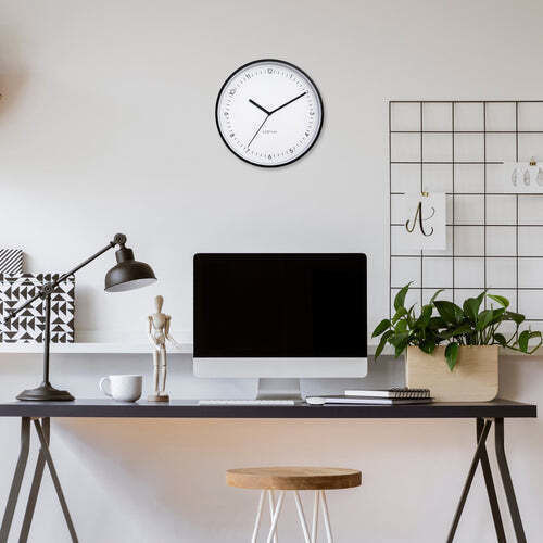 Nextime Αθόρυβο Ρολόι Τοίχου Μεταλλικό Λευκό Ø30cm Nextime Αθόρυβο Ρολόι Τοίχου Μεταλλικό Λευκό Ø30cm