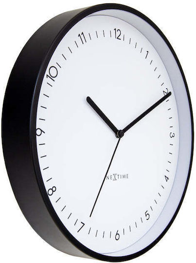 Nextime Leise Wanduhr Metallisch Weiß Ø30cm