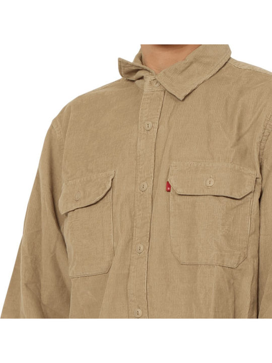 Jackson Worker Langärmeliges Zeichenfolge Overshirt Beige