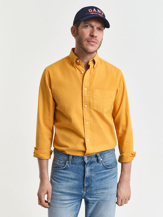 Langärmlig Baumwolle Hemd Yellow