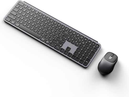 Keychron B6 Pro Combo KCBD4-GR Wireless Bluetooth Keyboard & Mouse Set Greek Compatible with Mac Gray