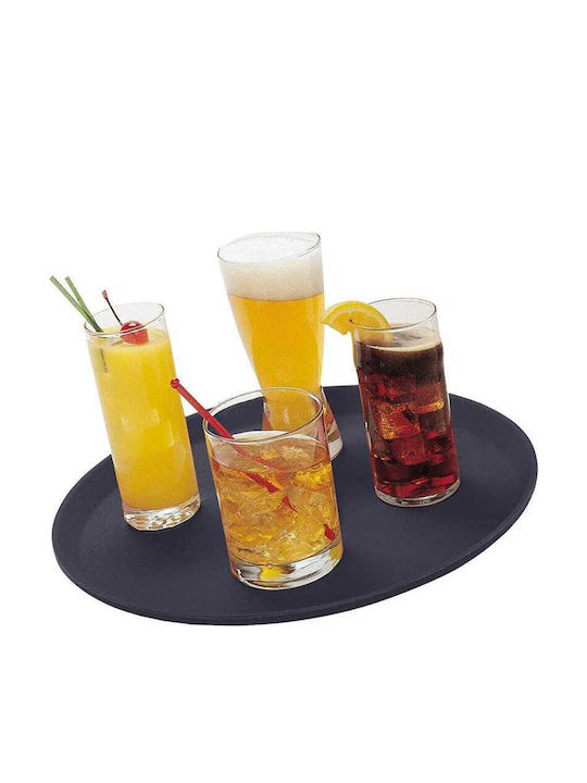 Yuk Round Serving Tray Non-slip in Black Color 41x41cm 1600PT 1pcs