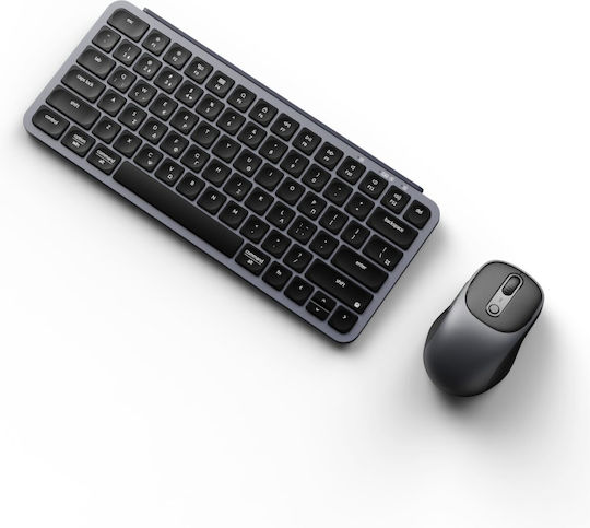 Keychron B1 Pro Combo KCBD3-GR Безжичен Bluetooth Комплект Клавиатура и Мишка Гръцка Съвместим с Mac Space Grey