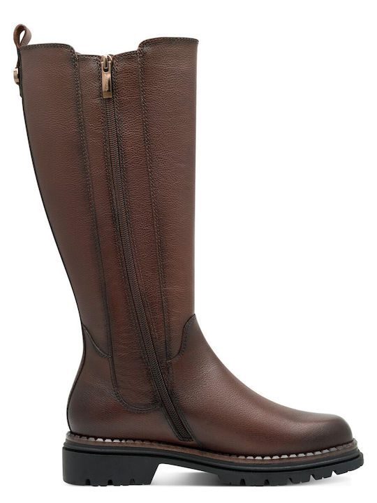 Leather Women's Boots Tabac Brown