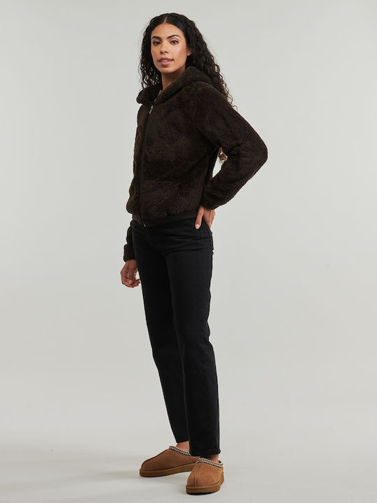 Short Women's Jacket for Spring/Autumn Brown