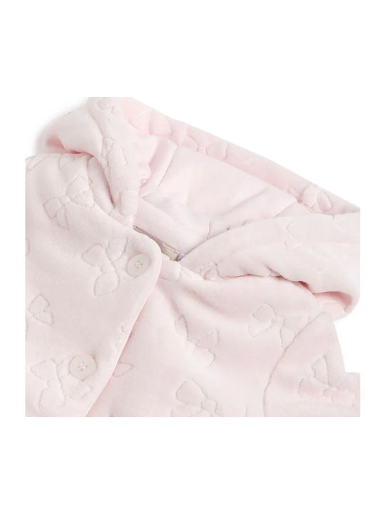 Kids Cardigan Cotton with Hood Pink