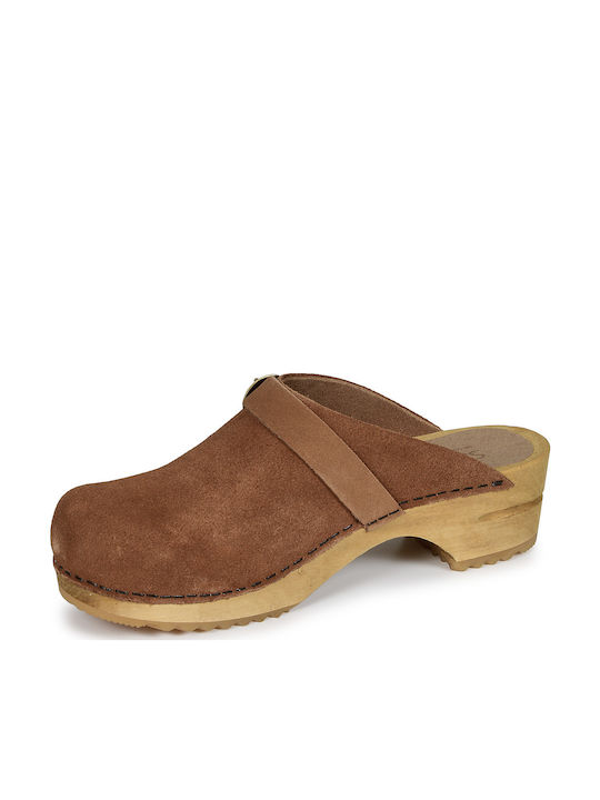 Sanita Damen Clogs Braun