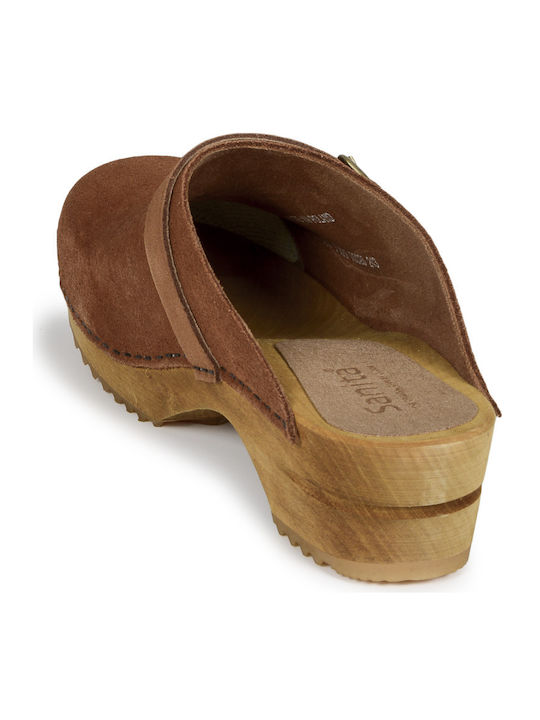 Sanita Damen Clogs Braun