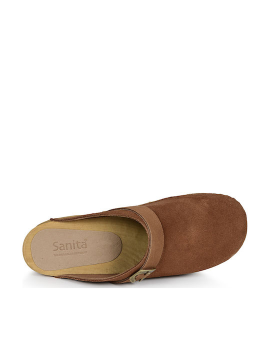Sanita Damen Clogs Braun