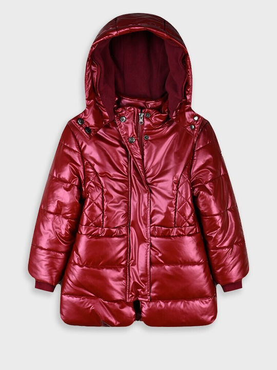 Kids' Casual Jacket with Hood Maroon