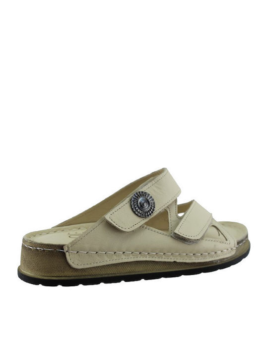 Sandale Casual Damă Din Piele Bej