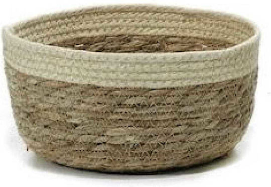 Round Wicker Bread Basket White Diameter 20cm x Height 9cm