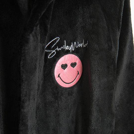 Cool Club Kids Hooded Bathrobe Smiley World Black