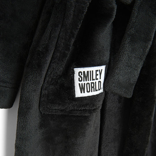 Cool Club Kids Hooded Bathrobe Smiley World Black