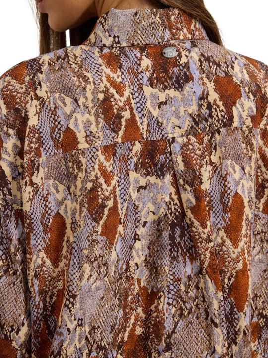 Μακρυμάνικο Γυναικείο Πουκάμισο Snake Print