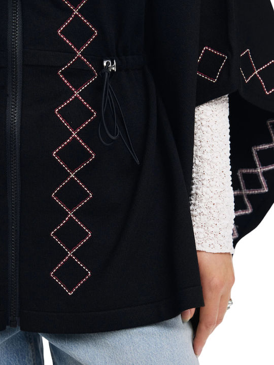 Women's Black Coat with Zipper