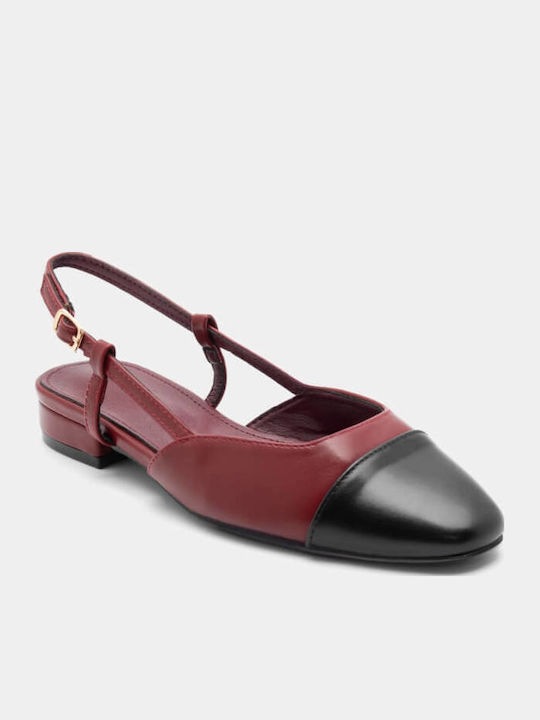 Leather Slingback Ballerinas Burgundy