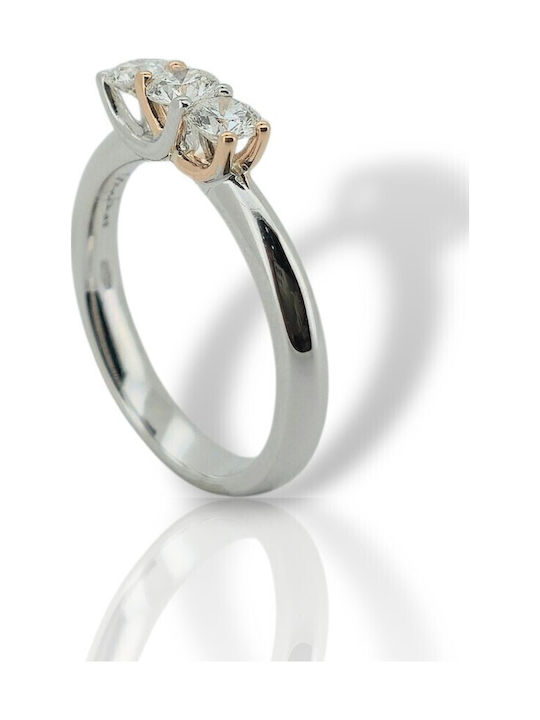 Mentzos Damen Ring mit Diamant aus Weißgold 18K