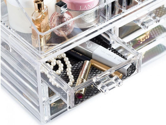 Aj Makeup & Cosmetics Organizer 4 Drawers Συρταριέρα Καλλυντικών & Αξεσουάρ Transparent